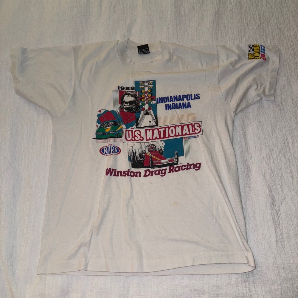 Vintage 1988 Indianapolis Indiana US Nationals Winston Drag‎ Racing T Shirt L